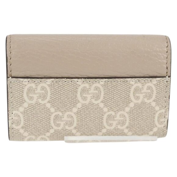 Authentic GUCCI GG Supreme Key Case PVC White Gold bst358-120225 - Picture 3 of 16